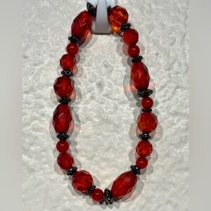 Vintage Red Beaded Bracelet